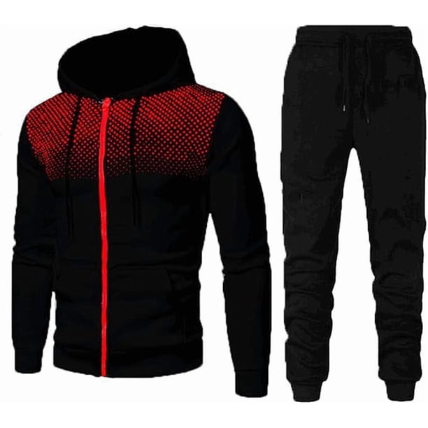 Conjunto deportivo informal con capucha para hombre, conjunto de chándal deportivo suave y elegante, ropa completa con cremallera completa, sudadera con capucha y pantalones