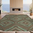 thumbnail image 2 of Design&I 3'x5' Washable Area Rug Low Profile & Durable Daily Traffic Ready Southwestern Diamond Lattice With Distressed Accents Vintage Boho Refined for Home Office, Hallway, 2 of 7