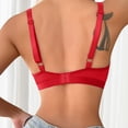 thumbnail image 6 of Feancey Womens Lace Bras Deep V Plunge No Underwire Bra Adjustable Straps Triangle Bralettes Breathable Lingerie Bra for Date Night Red L, 6 of 8