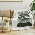 thumbnail image 4 of Abstract Modern Throw Blanket Sage Green Minimalist Mid Century Sun Boho Leaves Aesthetic Soft Warm Bed Bedding Women Blankets for Couch Bedroom Sofa Office Flannel Blanket Gifts 30"x40", 4 of 6