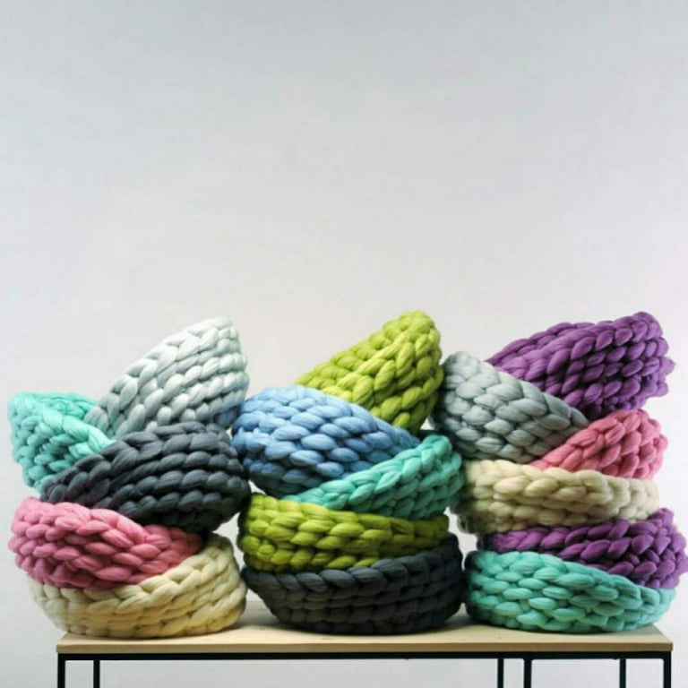 250g 36M Super Thick Natural Merino Wool Chunky Yarn Felt Wool Roving Yarn  for Spinning Hand