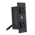 thumbnail image 1 of Recessed Power Strip with 2 AC Outlets 2 USB Ports Furniture Embedded Power Socket 1.5m Cable US Plug 125V Efficient and Space Saving, 1 of 7