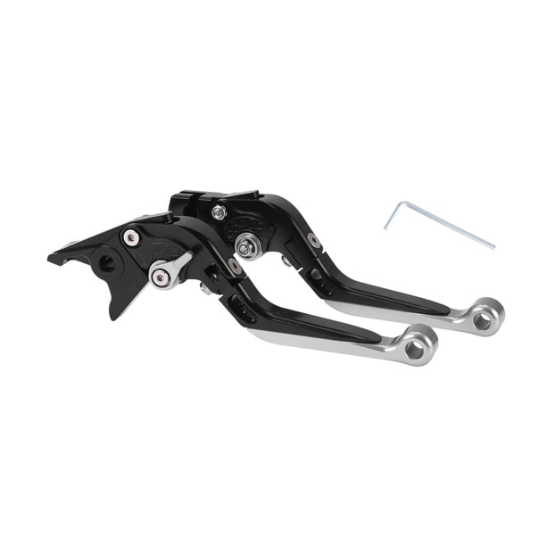 Palancas de freno y embrague cortas y largas para Yamaha YZF R1 1999-2001, palanca de freno ajustable de motocicleta, aleación de aluminio, mango negro con extremo plateado
