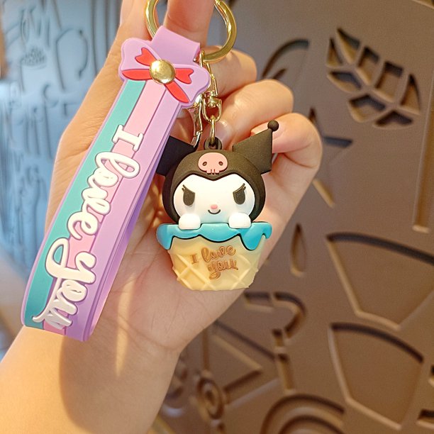 Llaveros de Anime Sanrio, Hello Kitty Melody Kuromi Cinnamoroll, figuras de acción, modelos de bolsos, colgante, llavero de coche