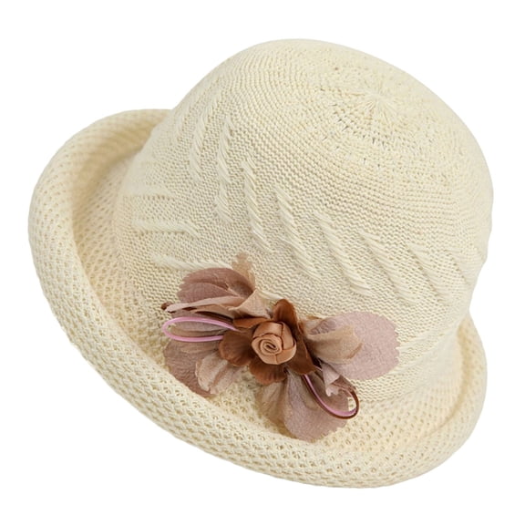 lanema Flower Wide Brimmed Bucket Hat Sun Protection Lightweight Foldable For Outdoor
