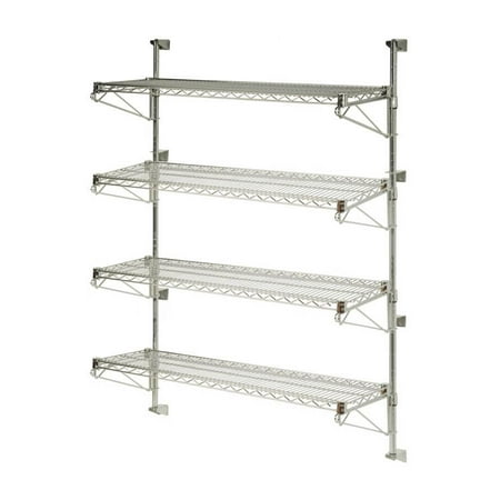 24 Deep X 48 Wide 63 High Adjule 4 Tier Chrome Wall Mount 24 Deep X 48 Wide 63 High Adjule 4 Tier Chrome Wall Mount Shelving Kit Com