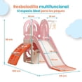 thumbnail image 2 of Resbaladilla con canasta y escaladora infantil con volante rosa, 2 of 5