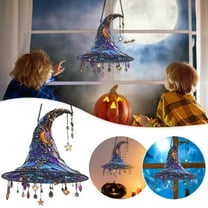 Witch Hat Suncatcher Hanging Witch Hats 2D Acrylic Witch Hat Hanging Decoration Stained Glass Window Hanging Suncatcher Decor Wall Art Hanging Ornament Halloween Decor for Friend and Family