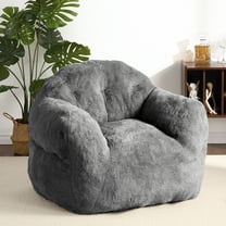 JoanKaren Bean Bag Chair,39" Soft Beanbag Chair Sofa with Filler Included,for Kids&Teens&Adult,High-Density Foam Stuffed Floor Sofa with Armrests,Dark Grey