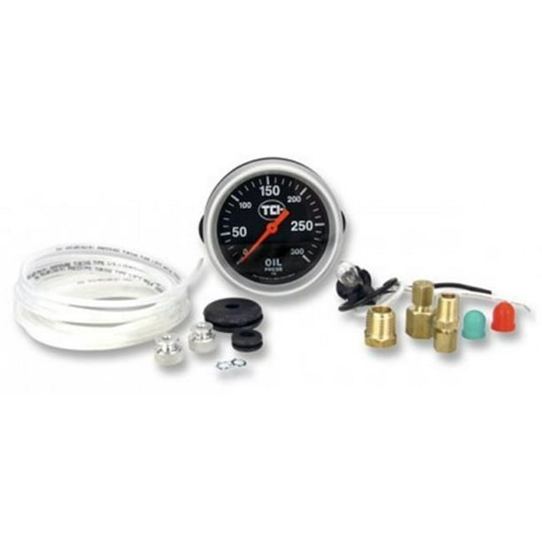 TCI TCI801100 2.625 in. dia. 0300PSI Range Mechanical Transmission Pressure Gauge, Black