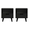 thumbnail image 4 of Walker Edison Mid-Century Modern 1-Drawer Angle-Leg Nightstand, 2 Pack, Black, 4 of 8