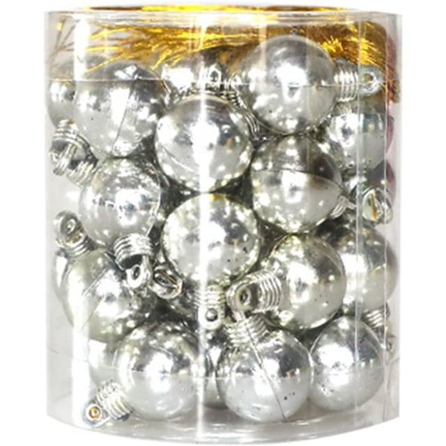 48 bolas de adorno irrompibles para árbol de Navidad con lazo para colgar plata