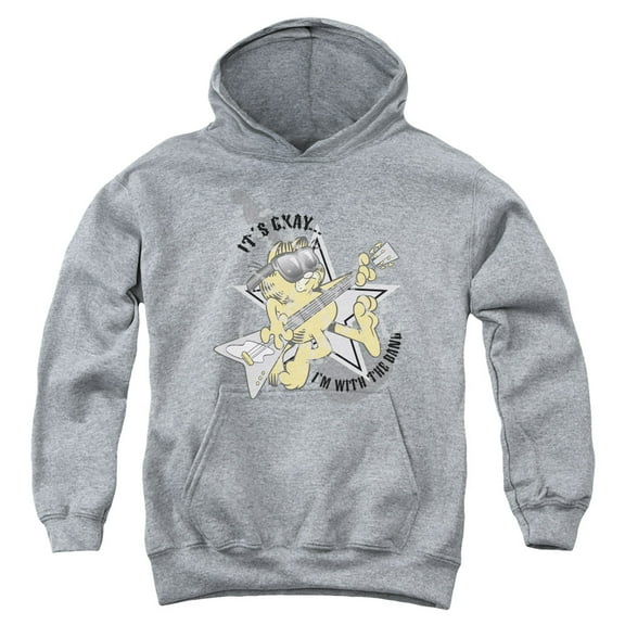 Garfield - Im With The Band - Youth Hooded Sweatshirt - Small