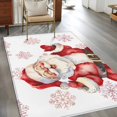 thumbnail image 2 of 2.7'x5' Area Rugs, Red Santa Christmas Indoor Outdoor Area Rug for Living Room Bedroom, Xmas Snowflake Watercolor Washable Bathroom Rugs Kitchen Floor Carpet Mats Home Decor Aesthetic, 2 of 8