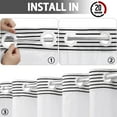thumbnail image 6 of No Hook Shower Curtain with Snap in Liner Set Cotton and Linen Blend Shower Curtain for Bathroom Boho Farmhouse Black Striped 75" L x 72" W, 6 of 6