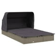 thumbnail image 2 of vidaXL 2-Person Sunbed with Foldable Roof Grey 213x118x97 cm Poly Rattan, 2 of 5
