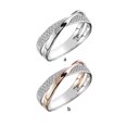 thumbnail image 3 of tredstone Women Ring Double Circle Rhinestone Ring Simple Style Girl Hand Jewelry Weight-losing Jewelry, Double-Color, Size 8, 3 of 6