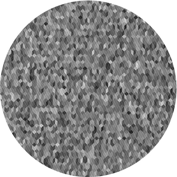 Ahgly Company Machine Washable Indoor Round Transitional Grey Gray Area Rugs, 5' Round