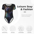 thumbnail image 4 of Kdxio Rainbow Wings Majestic Dragon for Women's Short-Sleeved Onesie Stylish Round Neck Pajamas Bodysuit Jumpsuit Nightwear-X-Large, 4 of 7