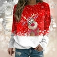 thumbnail image 3 of Femmes de Noël Sweatshirt à Manches Longues Fermeture Cardigan Imprimé Pull de Mode Mi Longueur Veste Col Rond Chaud Pull Vacances Noël Outwear, 3 of 6