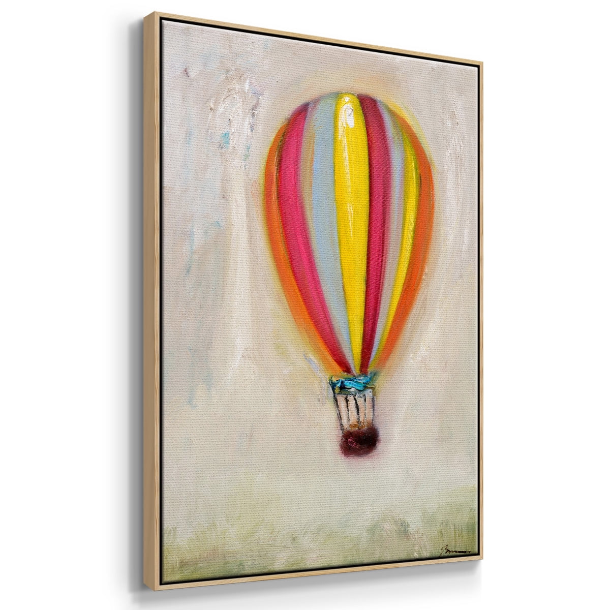 Lucky Hot Air Balloon Framed Premium Gallery Wrapped Canvas - Ready to Hang