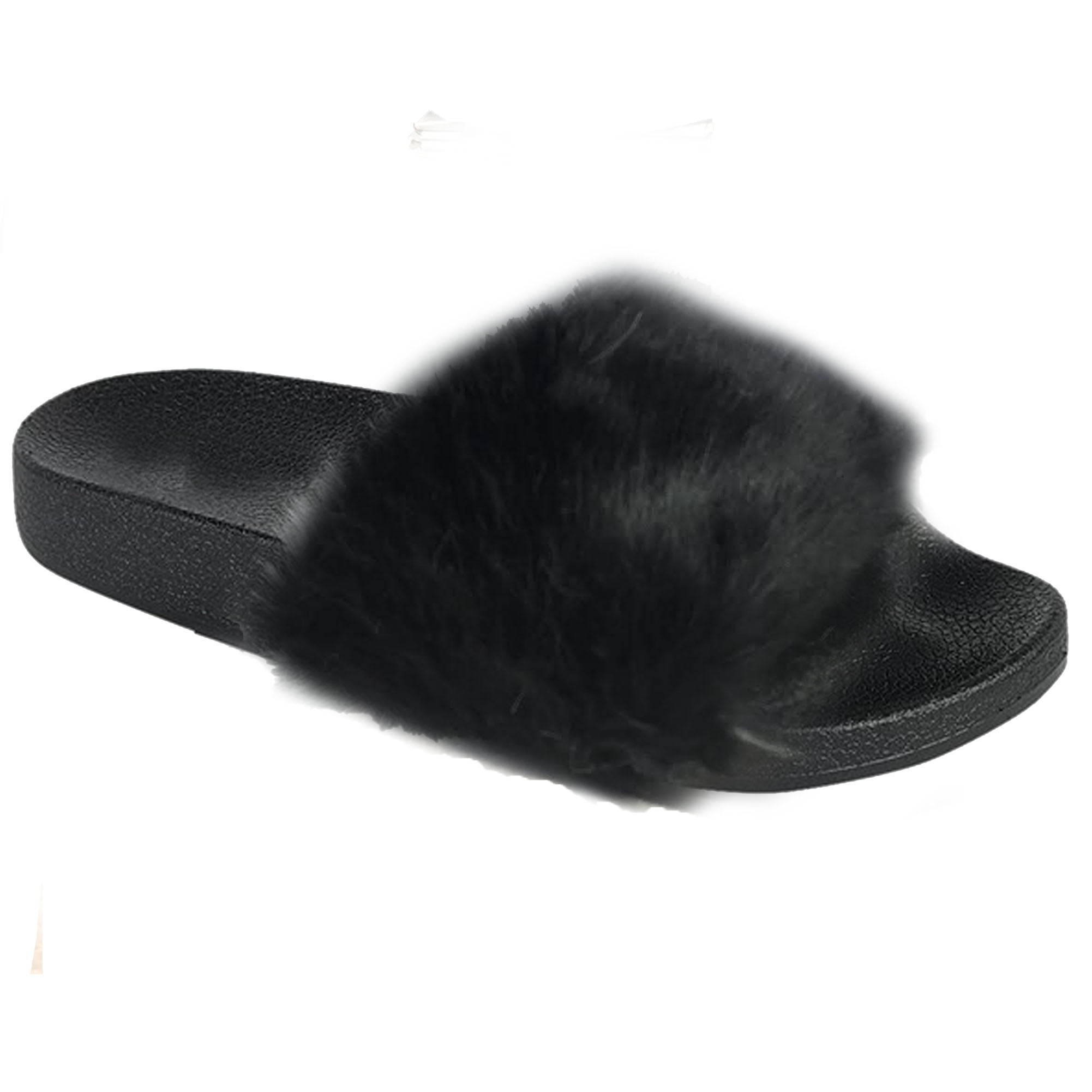 flip flops with fur on them