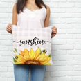 thumbnail image 2 of Sunflowers Bees Pillow Covers 16x16 Inch Decorative Throw Pillow Cover, Grey Check Sunshine Watercolor Floral Sofa Pillowcases Accent Cushion Case Home Decor Bedroom Living Room, 2 of 6