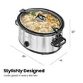 thumbnail image 4 of Chefman 6 Qt. Slow Cooker w/ Locking Lid and Three Heat Settings - Stainless Steel, 4 of 9
