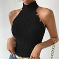 thumbnail image 4 of Mittory Women Ribbed Sweater Tank Tops Knit Mock Neck Top Sleeveless Shirts Summer Casual Basic Vest Tanks, 4 of 5