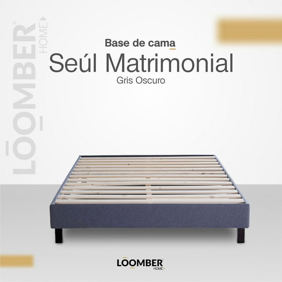Base de cama Seúl Matrimonial Gris Oscuro