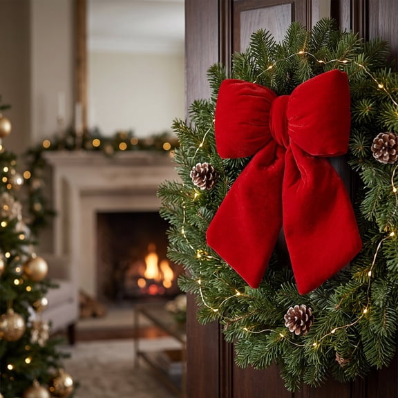 WDOBM Christmas Decorative Bows, Christmas Bow Ornament Pendant, Christmas Tree Bow, Hanging Christmas Ornaments for Home Decor Indoor
