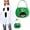 Green, variant on Halloween Candy Tote Bag, Jack-O-Lantern Plush Treat Basket with Handles, Foldable Trick or Treat Carrier for Parties and Events