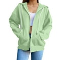 thumbnail image 2 of Women's Full Zip Up Hoodie Long Sleeve Hooded Sweatshirts Pockets Jacket Coat for Women 2025 Lightweight Comfort Soft, 2 of 8