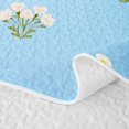 thumbnail image 5 of Castle Fairy Soft Simple Pastel Puffin Daisy Quilt Full,Tiny White Bloom Light Blue Repeat Pattern Full Bedspread Sets,Sky White, 5 of 7