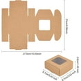 thumbnail image 2 of Paquete de 28 cajas de papel kraft con ventana transparente, 8,6 x 8,6 x 3,6 cm. Caja de regalo de papel para obsequios de fiesta, dulces, repostería y regalos para festivales., 2 of 9