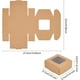 thumbnail image 2 of Paquete de 28 cajas de papel kraft con ventana transparente, 8,6 x 8,6 x 3,6 cm. Caja de regalo de papel para obsequios de fiesta, dulces, repostería y regalos para festivales., 2 of 9