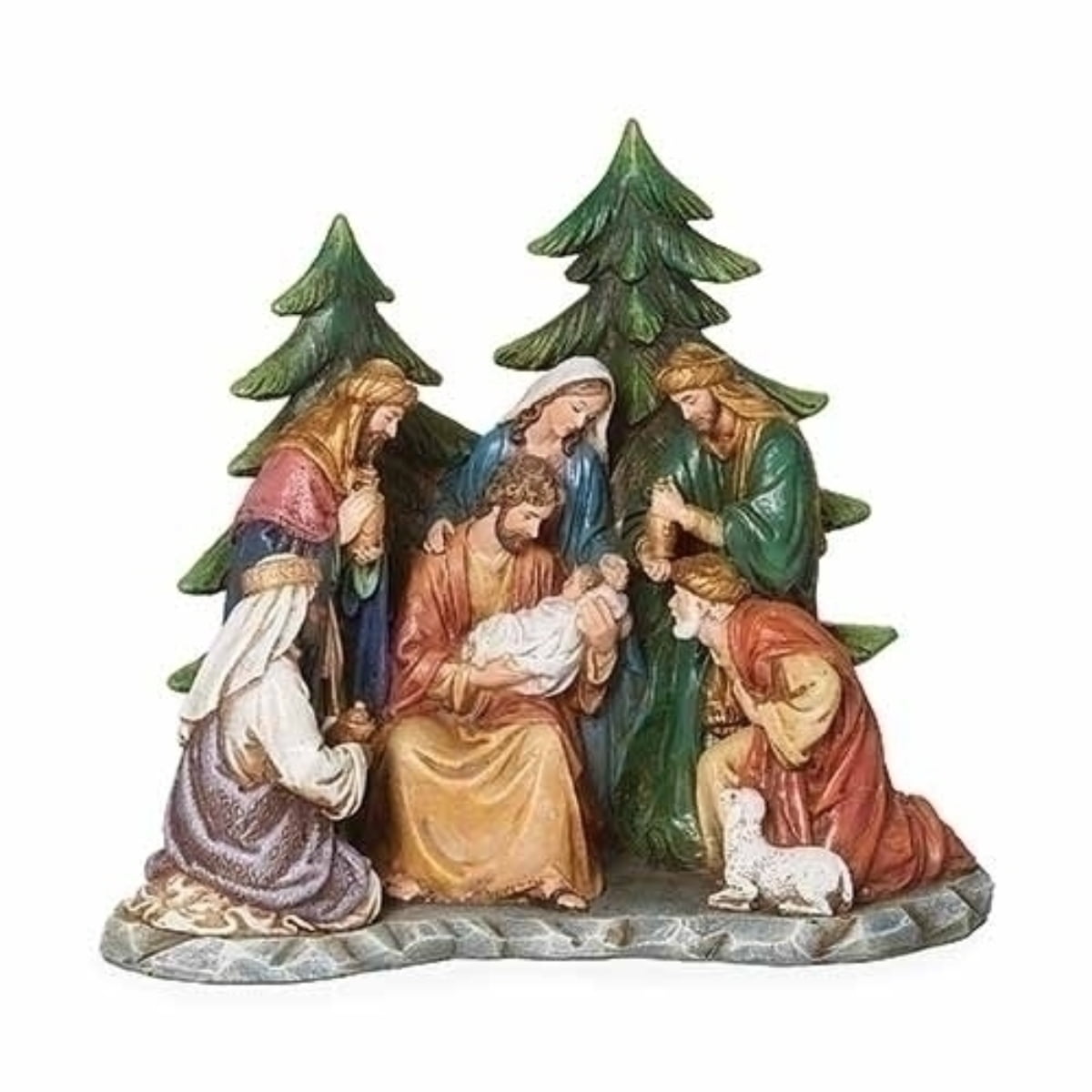 5 Pieces Resin Nativity Tabletop Scene Figurines Christmas Decorations Traditional Figures Jesus Mary Joseph 
