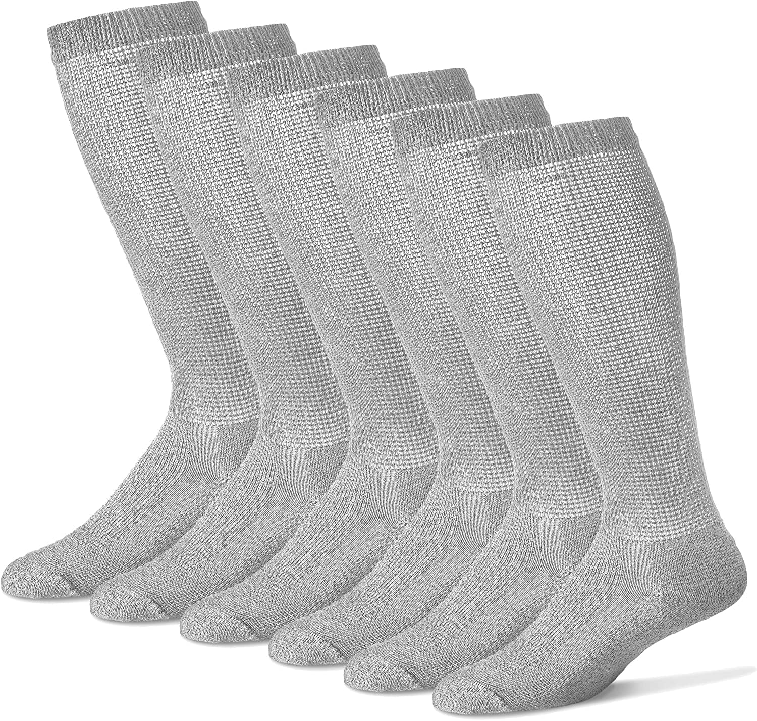 MDR Diabetic Knee High Over The Calf Socks for Men and Women with Full Sole 3 Pairs (1315, Gray