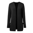 thumbnail image 5 of Women Fall Solid Color Open Front Cardigan Lightweight Long Sleeve Pure Color Slim Fit Cardigan Outerwear With Pockets Duster Sweater Cardigan Comfy Knit Cardigan plus Size Kimonos for Women Women, 5 of 6
