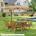 thumbnail image 4 of Costway Parasol Déporté de Patio 10 Pi avec 8 Baleines, Base en Croix, Inclinable, Brun, 4 of 10