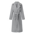 thumbnail image 4 of GDREDA Manteau Classique pour Femmes Col à Revers Ouvert avec Ceinture Longue Veste GY1,L, 4 of 5