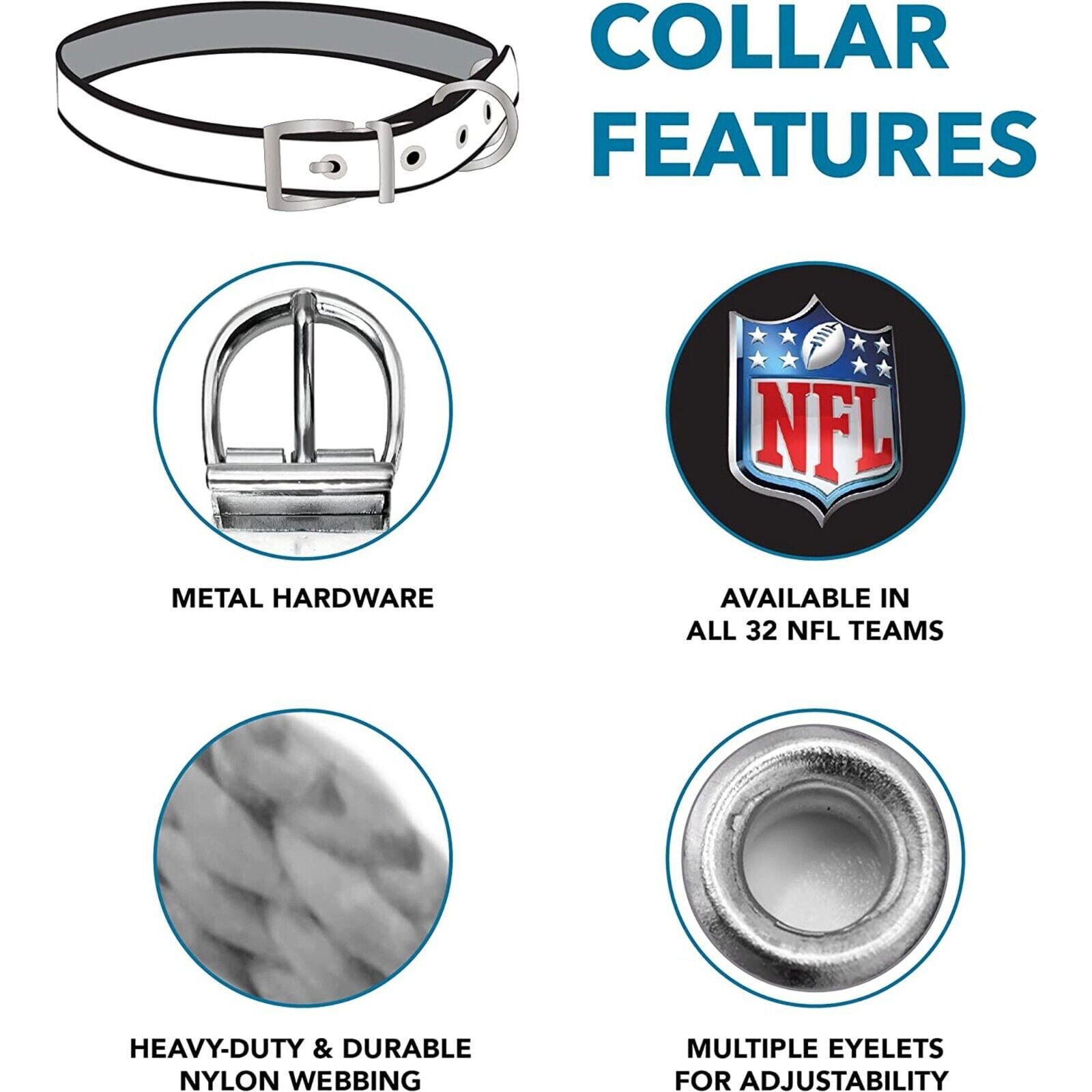 Pets First Dallas Cowboys Reversible Collar Reversible NFL Dog Collar Premium Two-Sided Pet Collar with NFL Logo, Large