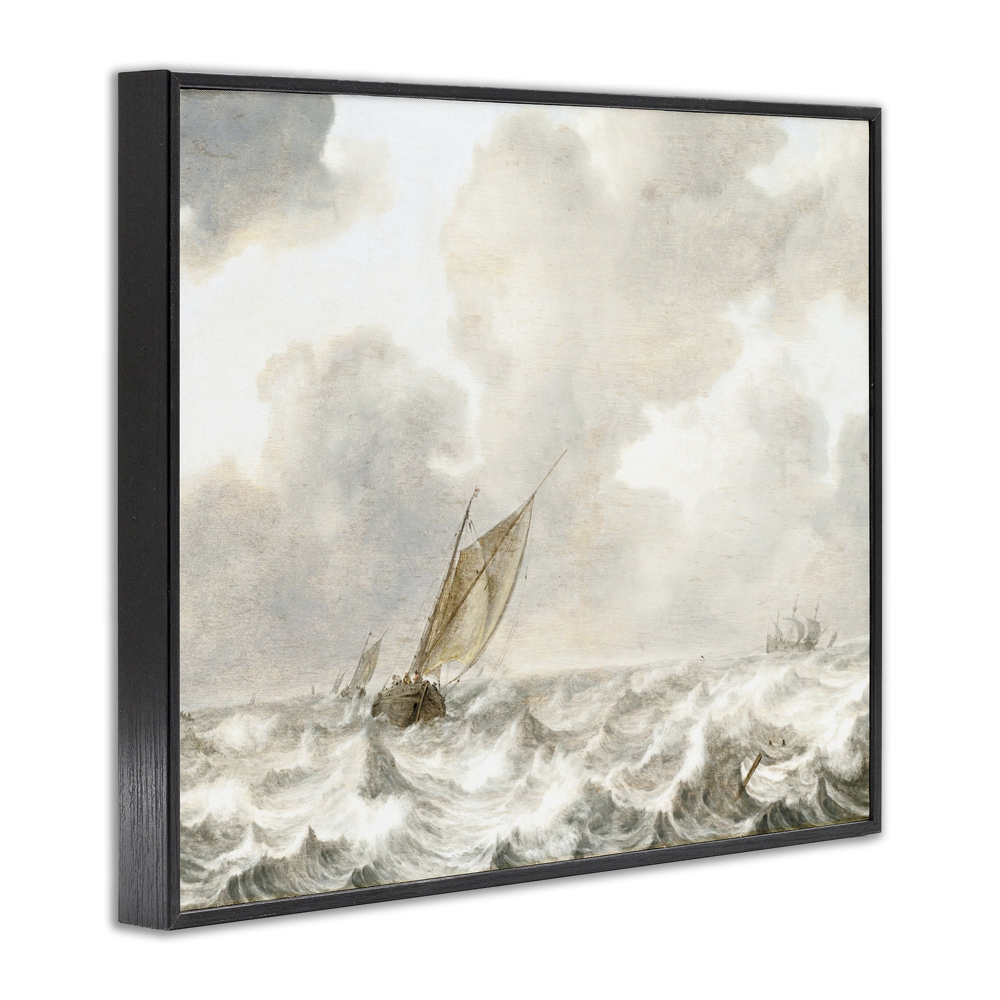 Stupell Industries Vintage Stormy Seas Black Framed Giclee Art, design by Leah Straatsma