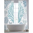 thumbnail image 5 of Summer Ocean Life Sheer Curtains 108 Inch Long 2 Panels, Marine Coral Starfish Lines Art Light Filtering Rod Pocket Curtains, Sheer Voile Drapes for Living Room Bedroom, 52"x108", 5 of 8
