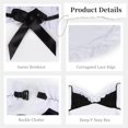 thumbnail image 4 of 6 piezas de lencería sexy para mujer, traje de sirvienta traviesa con escote en V sexy, juego de rol de Navidad, conjunto de cosplay, regalo de boda de aniversario para esposa novia con falda de garga, 4 of 7