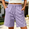 thumbnail image 5 of Aimik Women's Plus Size Athletic Shorts Solid Elastic Waist Shorts with Pockets and Drawstring Summer Comfortable Workout Bottoms, 5 of 6