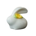 thumbnail image 2 of Hand-Painted Porcelain Rabbit Figurine G, Rose Yellow Flower Design, Cute Desktop Ornament for Easter, Living Room, Spring Decor, 2.6x1.9x2.6 Inch, By VINOIC, 2 of 4