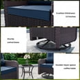 thumbnail image 3 of ALAULM 3PCS Outdoor Conversation Sets with 19" Smokeless Stove, Outdoor Swivel Glider Chair with Glass Top Side Table, Fire Pit Comes with Waterproof Cover and Fire Poker, for Porch Backyard, Navy, 3 of 7