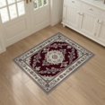 thumbnail image 3 of ODIKA 3'x5' Washable Area Rug Traditional Center Medallion With Ornate Floral Border Vintage Flowing Dynamic for Hallway, Laundry Room, Non-Slip, Flatweave, Easy Care, 3 of 7
