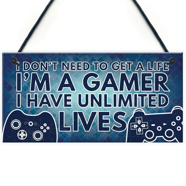 Placa De Madera I'M A Gamer Novedad Placa Colgante De Puerta Regalo Para Home Coffee House Bar Sweethay HA029685-00